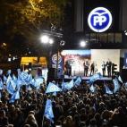 Arranque de la campaña en la sede del PP en la madrileña calle Génova.