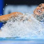 Ejercicio en solitario de la nadadora art&iacute;stica espa&ntilde;ola.