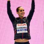 Ona Carbonell celebrando la plata durante el Mundial de Corea del Sur.