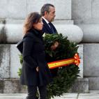 El nieto de Franco, Jaime Martínez-Bordiú y su pareja Marta Fernández a su llegada al Valle de los Caídos.