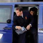 El bisnieto de Franco, Francisco Franco Suelves a su llegada al Valle de los Caídos de donde serán exhumados los restos de Francisco Franco.
