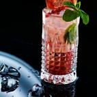 4 cl. Ron Bacardi 5 años 2 cl. zumo de lima natural 2 cl. sirope de especias 2 ramas de hierbabuena fresca 1 cucharada de granos de granada 10 cl. de cava Freixenet Reserva Real Hacemos un jarabe con agua y azúcar a partes iguales infusionand...