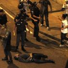 Protestas ciudadanas cerca del Palacio de Guanabara en Rio de Janeiro, producidas el pasado lunes 22 de julio. La Policía y los manifestantes antigobierno chocaron en las inmediaciones del Palacio, que acogía la ceremonia de bienvenida del Pap...