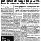 Dos hombres caminan por la superficie de la Luna[22 de julio de 1969]