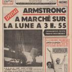 Amstrong camina sobre la luna a las 3 horas 55[21 de julio de 1969]