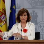 Durante la rueda de prensa posterior al Consejo de Ministros, el 26 de abril de 2019.