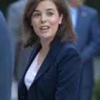 La vicepresidenta del Gobierno, Soraya Sáenz de Santamaría, en su llegada al parlamento.