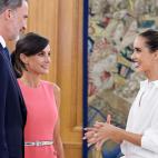 Don Felipe y doña Letizia reciben a Ona Carbonell en La Zarzuela (Madrid)