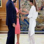 Don Felipe y doña Letizia reciben a Ona Carbonell en La Zarzuela (Madrid)