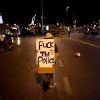 Las pancartas de la protesta.