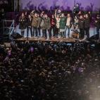 Podemos ha celebrado en la Plaza del Museo Reina Sofía los resultados de estas elecciones