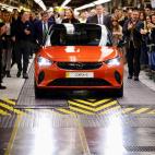 Presentaci&oacute;n del nuevo Opel Corsa-e, en la f&aacute;brica de Opel, del grupo PSA, en Figueruelas (Zaragoza).