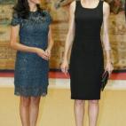 En una recepción en El Pardo con la primera dama de Perú, Nadine Heredia