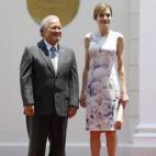 Con Salvador Sanchez Cerén, presidente de El Salvador, en el palacio presidencial