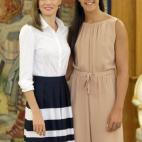 Con la Campeona del Mundo del Bádminton, Carolina Marín.