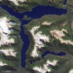 Imagen del lago Menéndez, en Argentina, tomada el 20 de enero de 2015 por el OLI del Landsat 8.