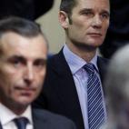 Iñaki Urdangarin (d) y José M. Aguilar Colas en el banquillo de los acusados