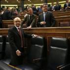 El ministro de Hacienda en funciones, Cristóbal Montoro, en el hemiciclo del Congreso.
