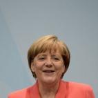 Angela Merkel en la rueda de prensa al final de la reunión del G7, en el castillo Elmau, cerca de Garmisch-Partenkirchen, al sur de Alemania.