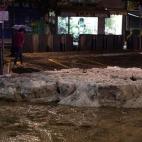 Vista del estado de las calles en la localidad madrileña de Arganda del Rey, tras la fuerte tormenta de lluvia y granizo que ha caído este lunes en toda la Comunidad de Madrid. Emergencias 112 de la Comunidad de Madrid ha gestionado entre la...