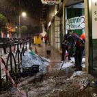 Tareas de limpieza tras la tromba en Arganda del Rey