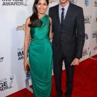 Freida Pinto, con su pareja y co-protagonista de "Slumdog Millionaire", Dev Patel.