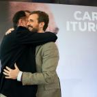 Pablo Casado el 7 de marzo, durante el acto de presentaci&oacute;n de Carlos Itugrgaiz, candidato del PP y Cs a las elecciones vascas.