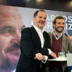 Pablo Casado el 7 de marzo, durante el acto de presentaci&oacute;n de Carlos Itugrgaiz, candidato del PP y Cs a las elecciones vascas.