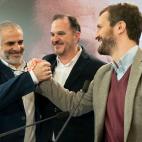 Pablo Casado el 7 de marzo, durante el acto de presentaci&oacute;n de Carlos Itugrgaiz, candidato del PP y Cs a las elecciones vascas.