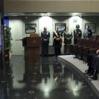 El ministro de Defensa, Pedro Morenés, en la videoconferencia con las tropas en el exterior.