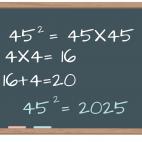 Antes de nada recordar que AB² es lo mismo que ABxAB. Dicho esto, se trata de coger el primer dígito (A) y multiplicarlo por si mismo y sumarle a esa cifra el mismo número (A). El resultado final es ese número seguido de 25 (5x5).