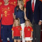 Su primer acto oficial: la recepci&oacute;n ofrecida a la selecci&oacute;n espa&ntilde;ola de f&uacute;tbol tras ganar el Mundial en 2010.