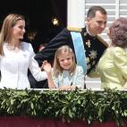 En el balc&oacute;n del Palacio Real en una de las jornadas m&aacute;s especiales para ella: la coronaci&oacute;n de Felipe VI.