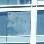 Chuck Rickman photographed this window at the Hard Rock Hotel in San Diego after seeing what he thought might be the image of Jesus. He's not religious so he thinks it could also be Led Zeppelin