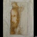 A Pittsburgh man cut this water-stained piece of plaster from his bathroom wall in June 2005. He said he could see the face of Jesus in the stain.