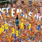 Esteladas ondeando durante 'La Diada'