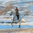 Kim Jong-un a caballo.