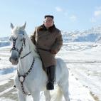 Kim Jong-un a caballo.