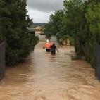 Fotografía facilitada por la Diputación de Albacete de las inundaciones en la localidad albaceteña de Caudete, en Castilla-La Mancha.