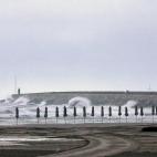 Tormenta sobre la playa valenciana de Gandía.