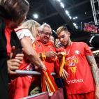 BEIJING, CHINA - SEPTEMBER 15: player of Spain celebrates after defeating Argentina during the final of 2019 FIBA World Cup match between Argentina and Spain at Beijing Wukesong Sport Arena on September 15, 2019 in Beijing, China (Photo by Yan...