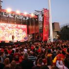 Ambiente en la plaza de Colón