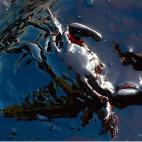 Un cangrejo intenta nadar en la marea de chapapote.