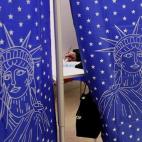 Uno de los centros de votación en New Hampsire