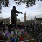 En la plaza del Parlamento británico.
