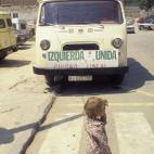 Furgoneta de IU en la campaña de 1986.