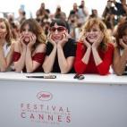 Todas posan durante la presentación de la película 'Julieta'