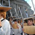 Estudiantes de Sofía (Bulgaria) protestan contra los recortes en educación.