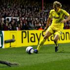 Una ardilla, durante un partido del Villareal.