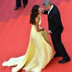 Durante la presentación de la película Money Monster de Jodie Foster y protagonizada por George Clooney y Julia Roberts. Fue la noche del jueves 12 de mayo.